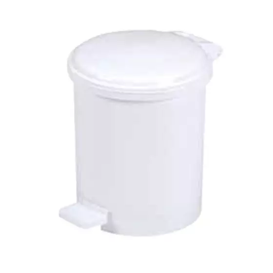 Cubo de basura en plástico con pedal 3L blanco Rossignol