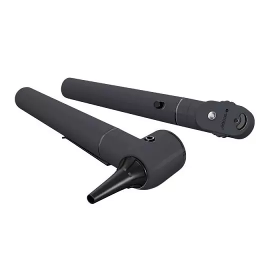 Kit otoscopio y oftalmoscopio e-scope F.O. LED 3,75 V Riester Negro