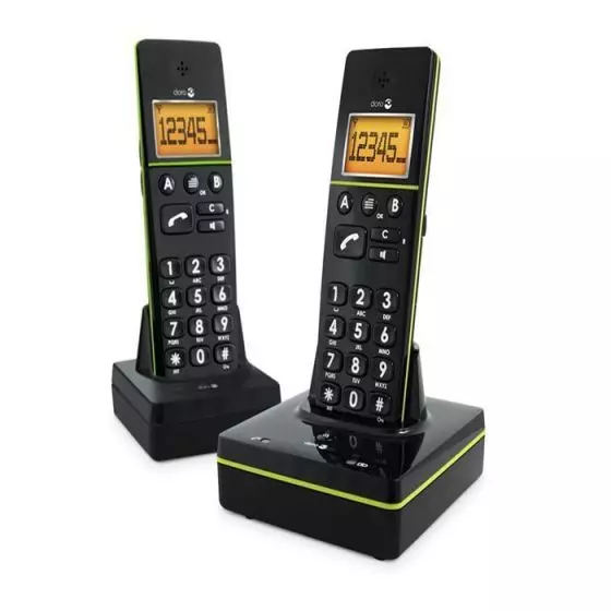 Teléfono inalámbrico PhoneEasy 336w Duo Negro