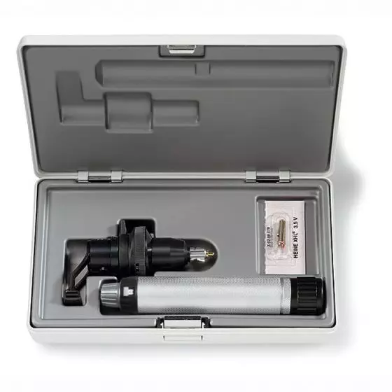 Kit Retinómetro Heine LAMBDA 100 2,5V con mango a pilas Escala 1