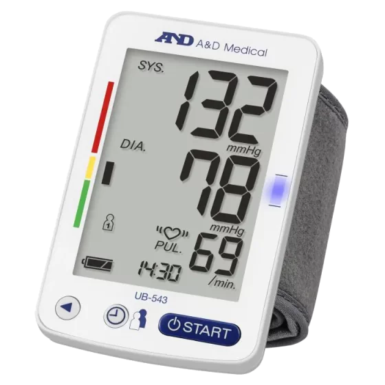 Tensiómetro electrónico de muñeca A&D UB-543 - con indicador de posición y pantalla grande
