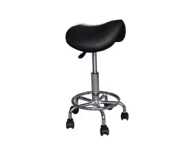 Taburete ergonómico PONY Base Cromada Mediprem Negro