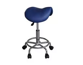 Taburete ergonómico PONY Base Cromada Mediprem Azul