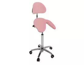 Taburete PONY SILLA MONTAR base cromada con respaldo Ecopostural S3661