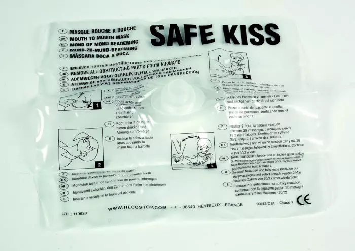 Mascarilla de boca a boca para reanimación pulmonar - Lote de 20 mascarillas