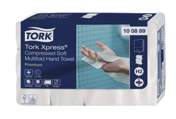 Toallas de mano Tork Xpress Premium (12 paquetes de 225 hojas plegadas en Z)