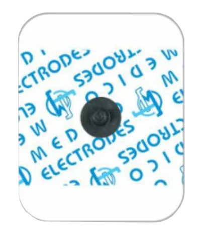  Electrodos ECG rectangulares de presión - conector de carbono (carton de 1800) Medico Electrodes