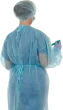 Batas desechables para visitante no tejidas azules - talla única (paquete de 10) MediStock